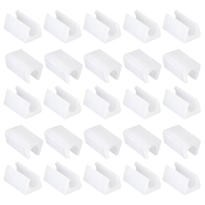 Harfington Uxcell 25Pcs Rectangle Shaped Chair Leg Tip 7-8mm Plastic Furniture Feet White