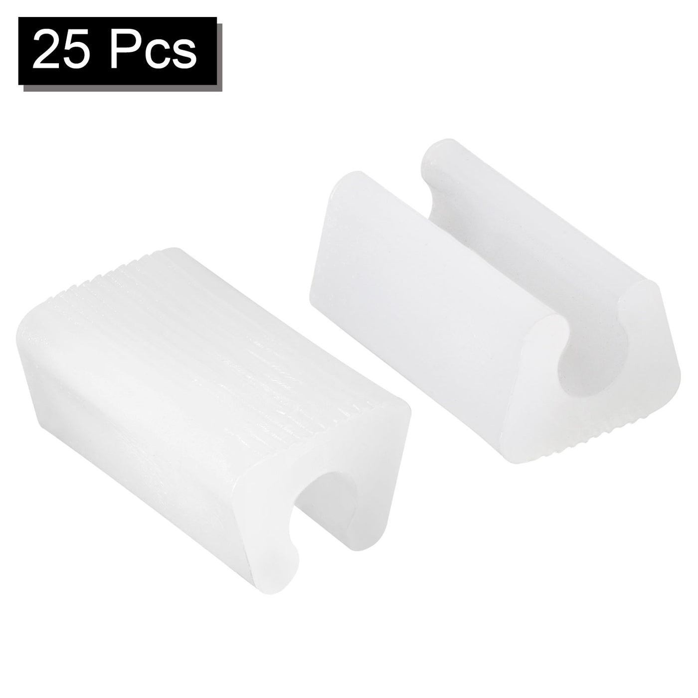 uxcell Uxcell 25Pcs Rectangle Shaped Chair Leg Tip 8mm Plastic Furniture Feet White