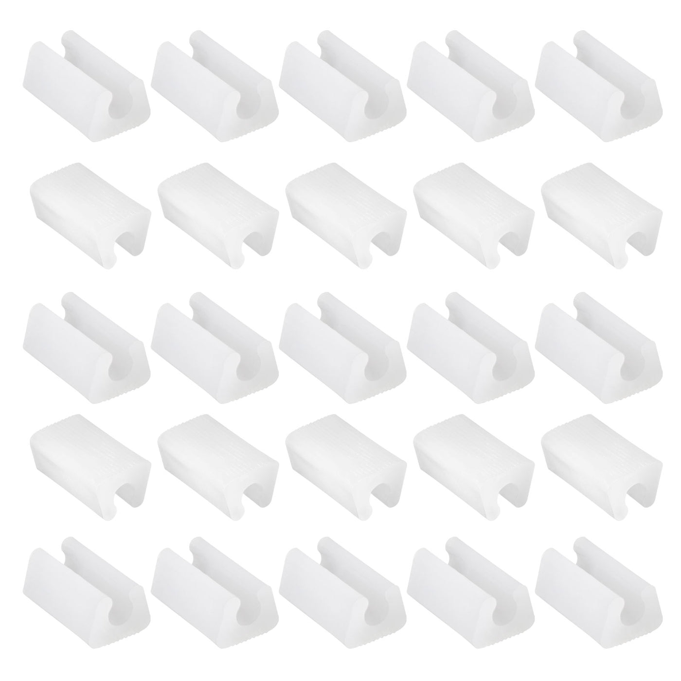 uxcell Uxcell 25Pcs Rectangle Shaped Chair Leg Tip 8mm Plastic Furniture Feet White