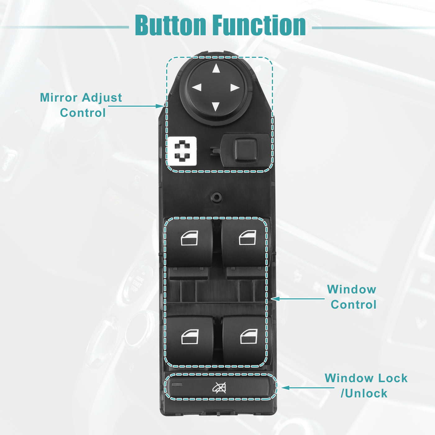 ACROPIX Power Window Switch Window Control Switch Fit for BMW X3 2004 2.5i 3.0i 2.5L L6 - Gas 3.0L L6 - Gas No.61313414354 - Pack of 1