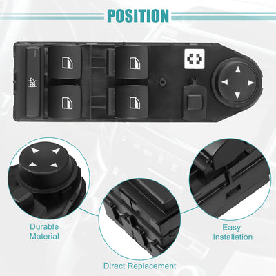 Harfington Power Window Switch Window Control Switch Fit for BMW X3 2004 2.5i 3.0i 2.5L L6 - Gas 3.0L L6 - Gas No.61313414354 - Pack of 1