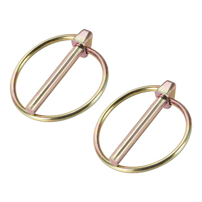 Harfington Uxcell 2Pcs 7/32" x 1-1/4" Linch Pin with Ring for Boat Kayak Canoe