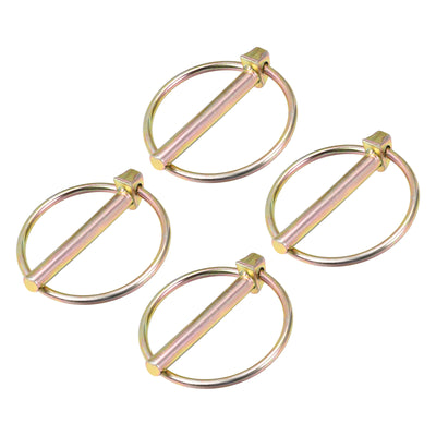 Harfington Uxcell 4Pcs 1/4" x 2" Linch Pin with Ring for Boat Kayak Canoe