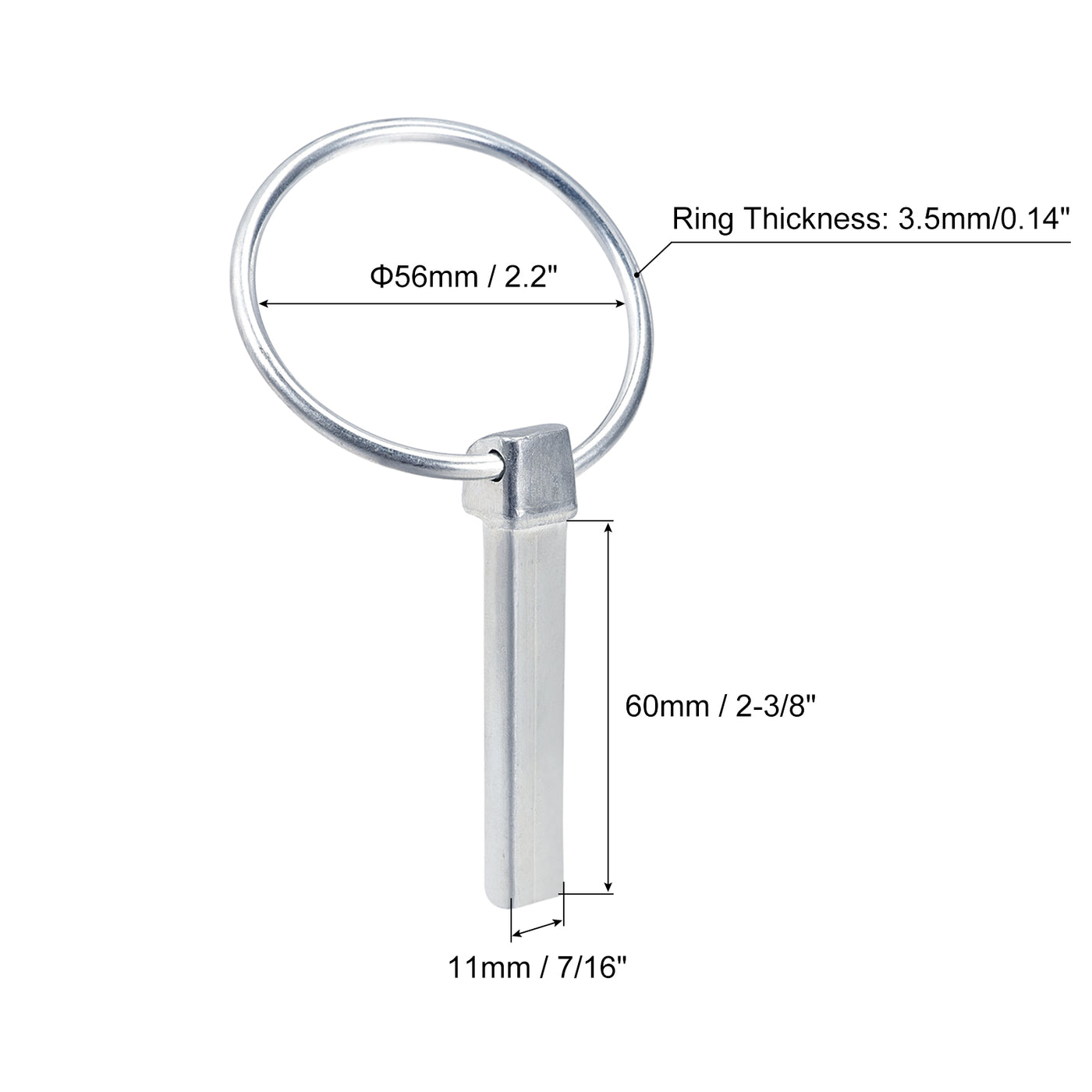 uxcell Uxcell 3Pcs 7/16" x 2-3/8" Linch Pin with Ring for Boat Kayak Canoe