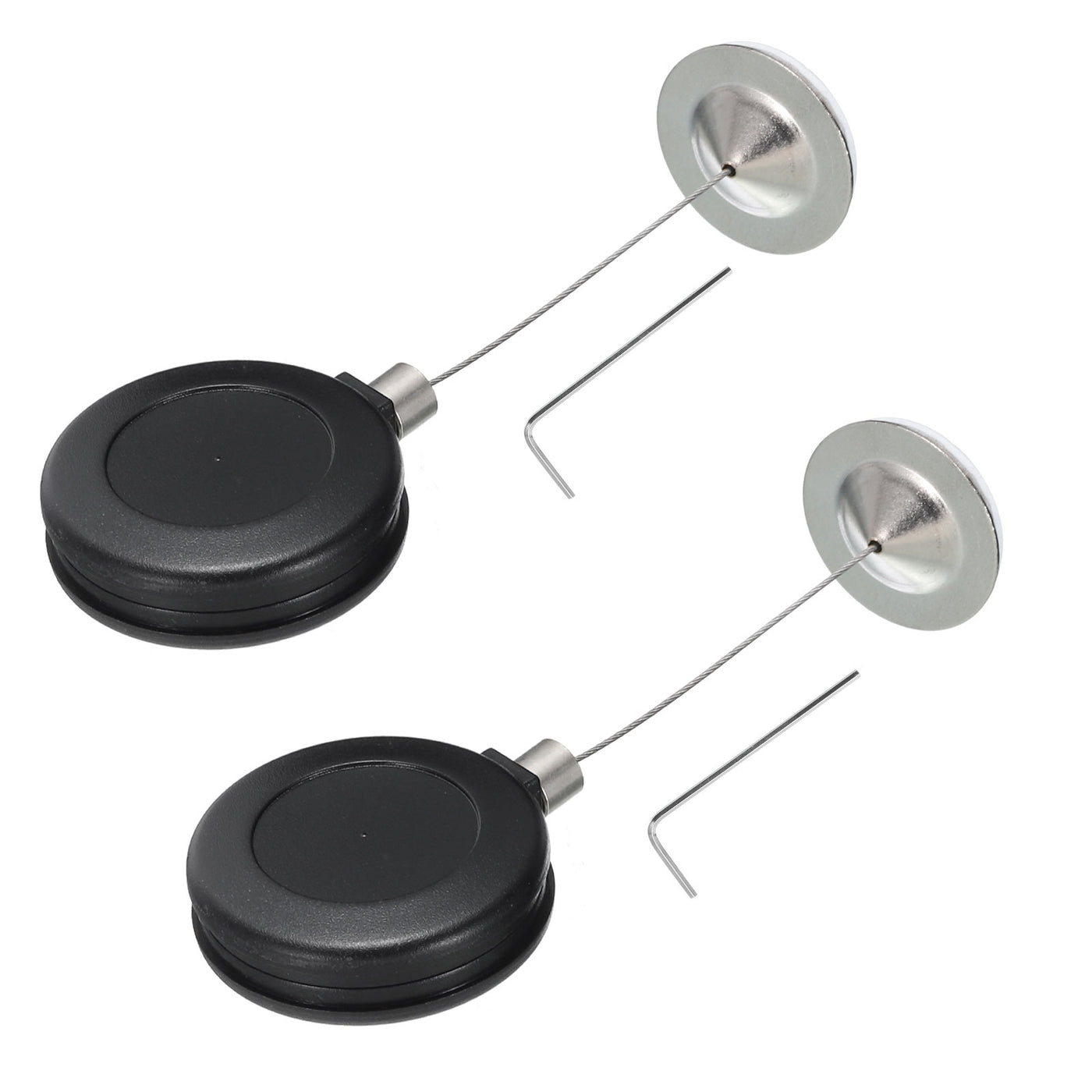 Harfington Retractable Remote Control Lock Round,for TV,Cable Lock 2Set Black 35.43"