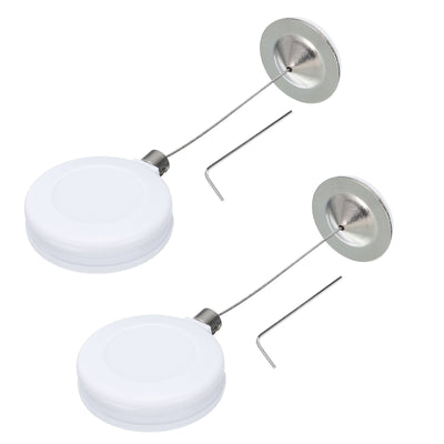 Harfington Retractable Remote Control Lock Round,for TV,Cable Lock 2Set White 35.43"