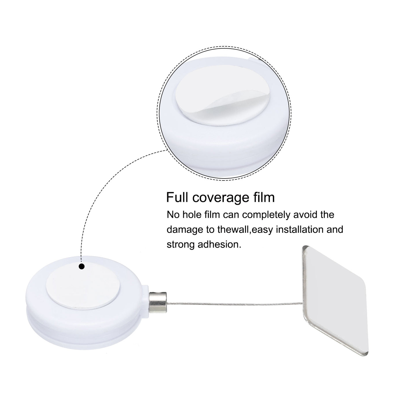 Harfington Retractable Remote Control Square Lock,for TV,DVD,Cable Lock 2Set White 35.43"