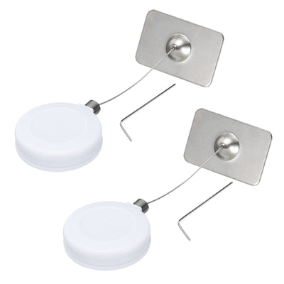 Harfington Retractable Remote Control Square Lock,for TV,DVD,Cable Lock 2Set White 35.43"