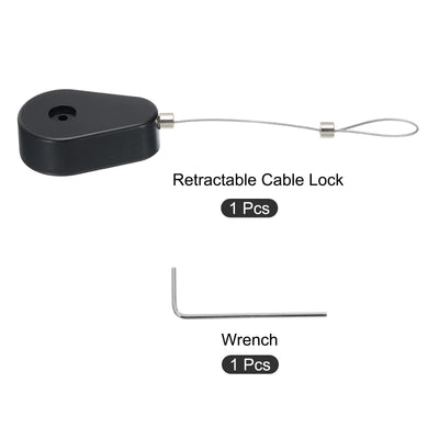 Harfington Retractable Remote Control Lock,for TV,DVD,Cup,Phone 1Set Black 39.37"