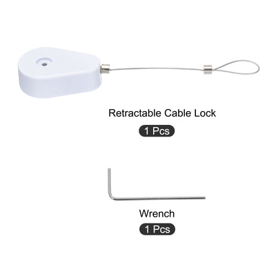 Harfington Retractable Remote Control Lock,for TV,DVD,Hardware Cable Lock 1Set White 39.37"