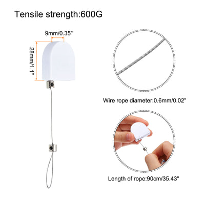 Harfington Retractable Remote Control Lock,for TV,DVD,Hardware Cable Lock 1Set White 35.43"