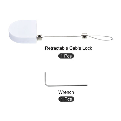 Harfington Retractable Remote Control Lock,for TV,DVD,Hardware Cable Lock 1Set White 35.43"