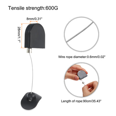 Harfington Retractable Remote Control Arc Terminal Lock,for TV,Cable Lock 1Set Black 35.43"