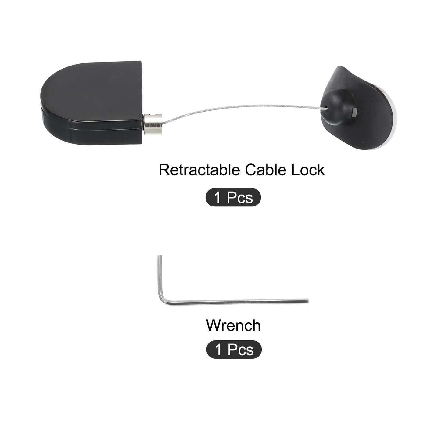 Harfington Retractable Remote Control Arc Terminal Lock,for TV,Cable Lock 1Set Black 35.43"