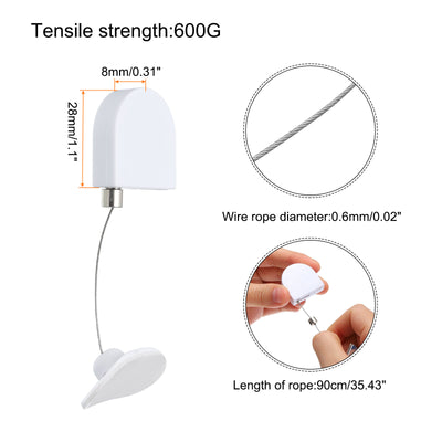 Harfington Retractable Remote Control Arc Terminal Lock,for TV,Cable Lock 1Set White 35.43"