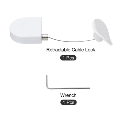 Harfington Retractable Remote Control Arc Terminal Lock,for TV,Cable Lock 1Set White 35.43"