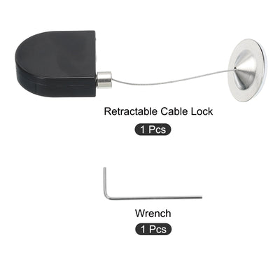 Harfington Retractable Remote Control Lock Round,for TV,Cable Lock 1Set Black 35.43"