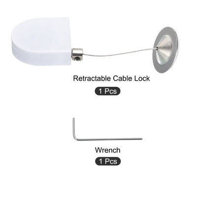 Harfington Retractable Remote Control Lock Round,for TV,Cable Lock 1Set White 35.43"