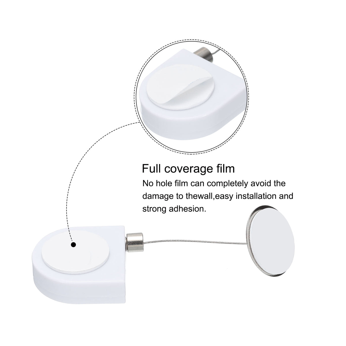 Harfington Retractable Remote Control Lock Round,for TV,Cable Lock 1Set White 35.43"