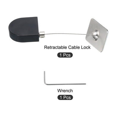 Harfington Retractable Remote Control Lock Rectangular,for DVD,Cup,Phone 1Set Black 35.43"