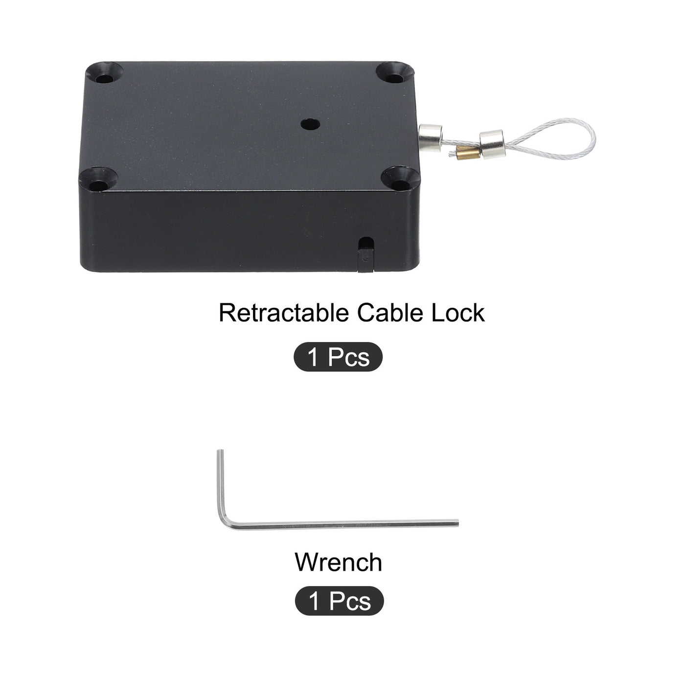 Harfington Retractable Remote Control Lock,for TV,DVD,Hardware Cable Lock 1Set Black 39.37"