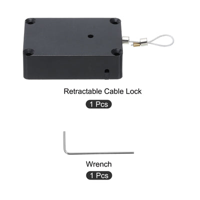 Harfington Retractable Remote Control Lock,for TV,DVD,Hardware Cable Lock 1Set Black 39.37"