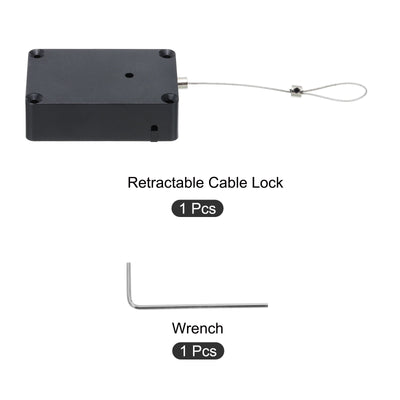 Harfington Retractable Remote Control Lock,for TV,DVD,Hardware Cable Lock 1Set Black 59.06"