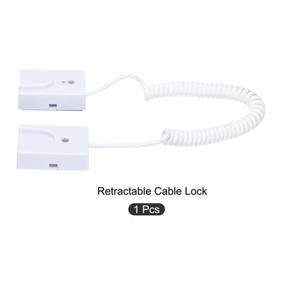 Harfington Retractable D2 Remote Control Cable Leash,for DVD,Cup,Phone 1Set White 47.24"