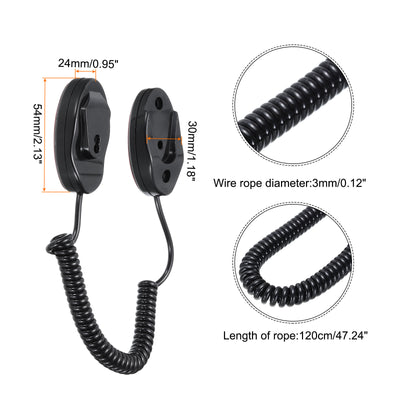 Harfington Retractable F2 Remote Control Cable Leash,for DVD,Cup,Phone 1Set Black 47.24"