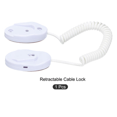 Harfington Retractable F2 Remote Control Cable Leash,for DVD,Cup,Phone 1Set White 47.24"