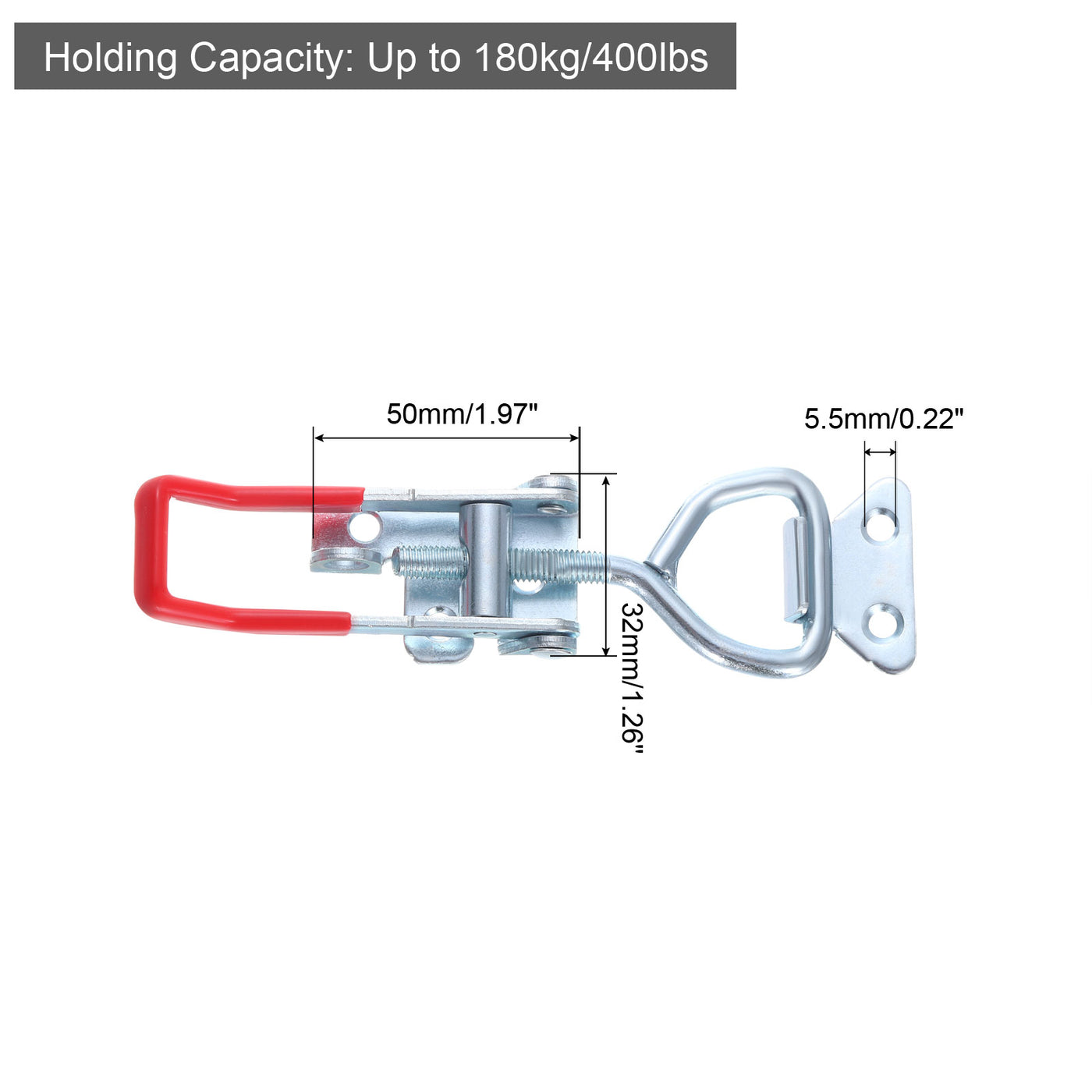 uxcell Uxcell 2Pcs 5 Inch Iron Adjustable Toggle Latch Clamp 400lbs Holding Capacity