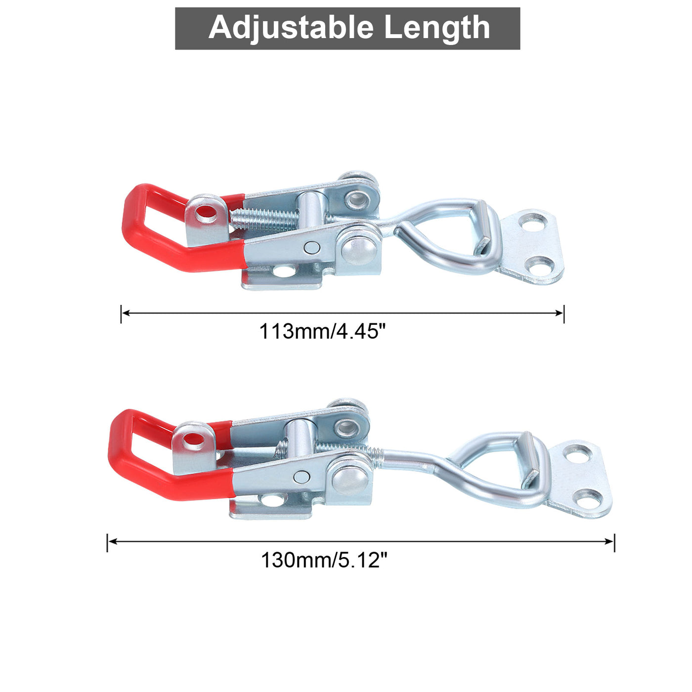 uxcell Uxcell 2Pcs 5 Inch Iron Adjustable Toggle Latch Clamp 400lbs Holding Capacity