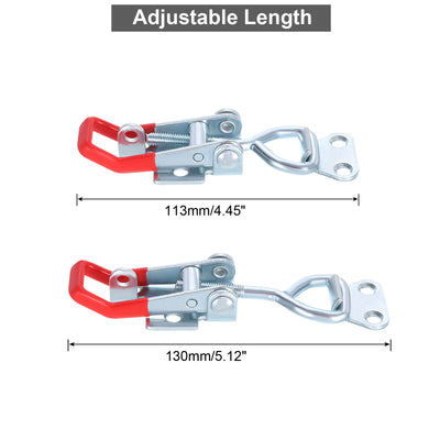 Harfington Uxcell 2Pcs 5 Inch Iron Adjustable Toggle Latch Clamp 400lbs Holding Capacity