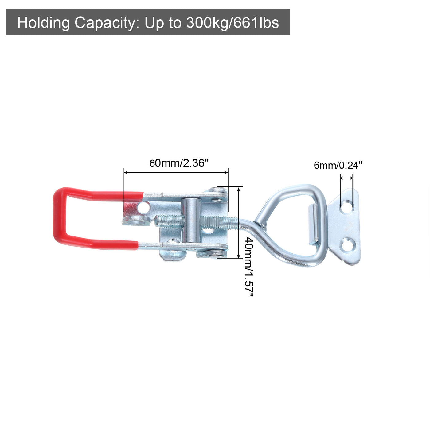 uxcell Uxcell 2Pcs 7.5 Inch Iron Adjustable Toggle Latch Clamp 661lbs Holding Capacity