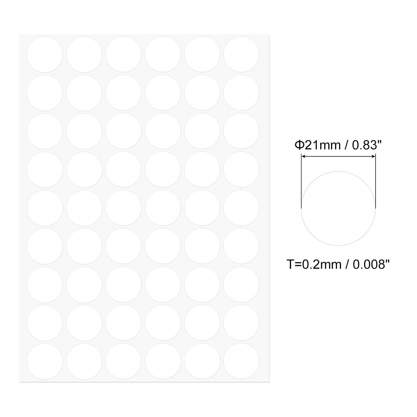 uxcell Uxcell 5 Sheet/270Pcs 21mm Dia PVC Self Adhesive Screw Hole Cover Stickers, White