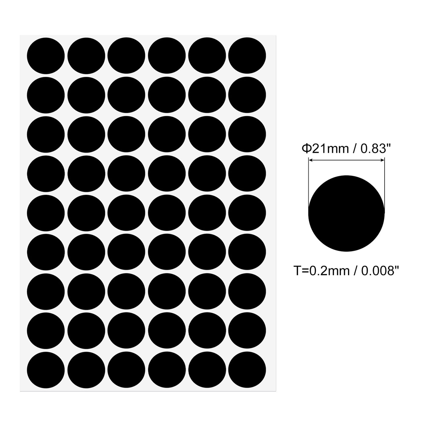 uxcell Uxcell 5 Sheet/270Pcs 21mm Dia PVC Self Adhesive Screw Hole Cover Stickers, Black