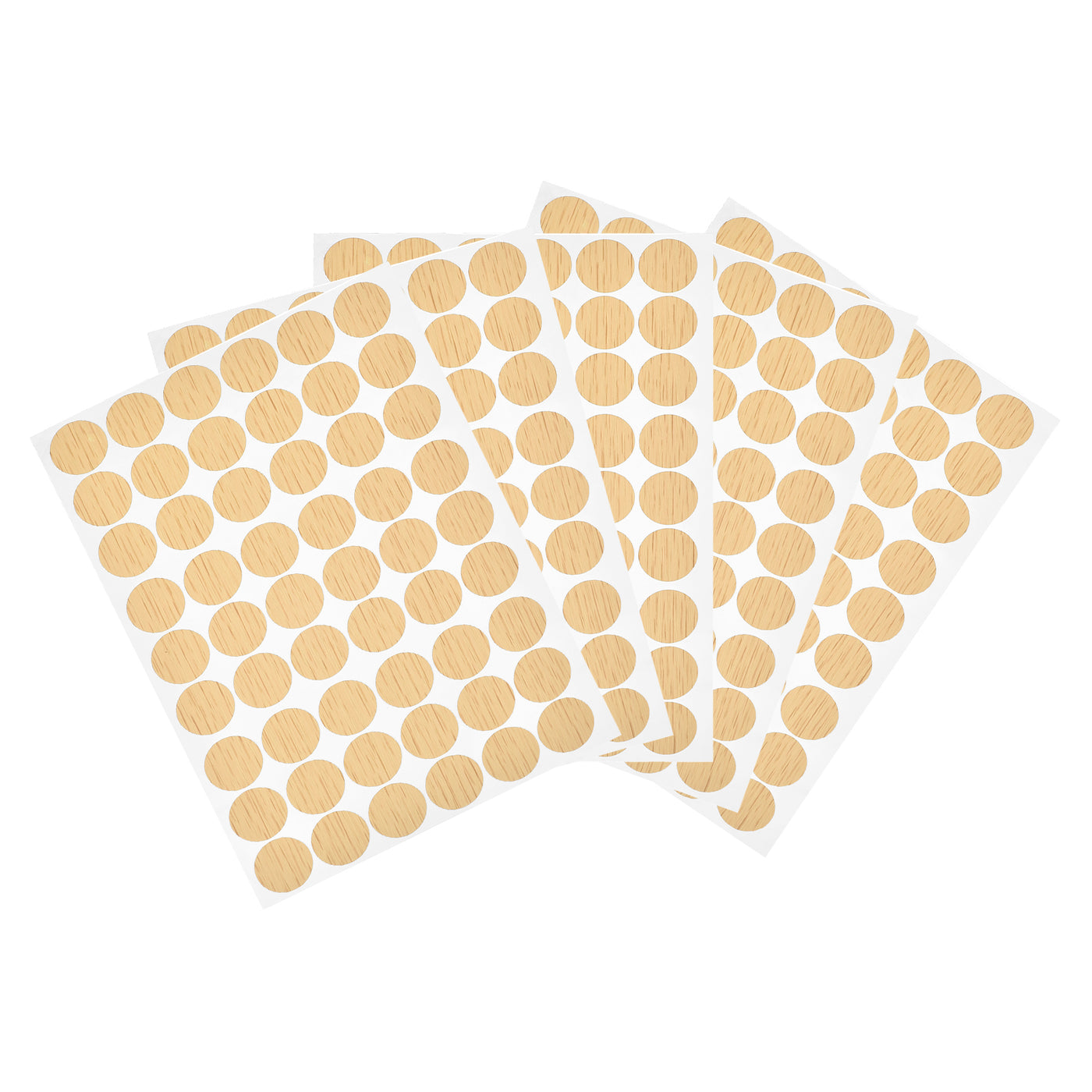 uxcell Uxcell 5 Sheet/270Pcs 21mm Dia PVC Self Adhesive Screw Hole Cover Stickers, Khaki