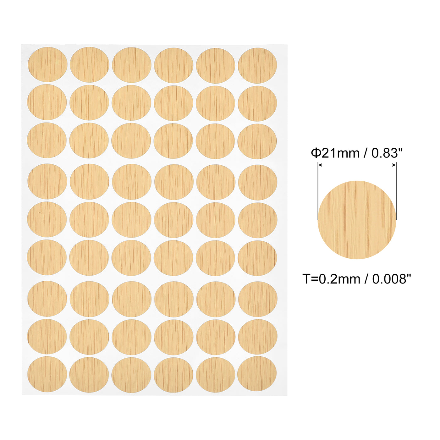 uxcell Uxcell 12 Sheet/648Pcs 21mm Dia PVC Self Adhesive Screw Hole Cover Stickers, Khaki