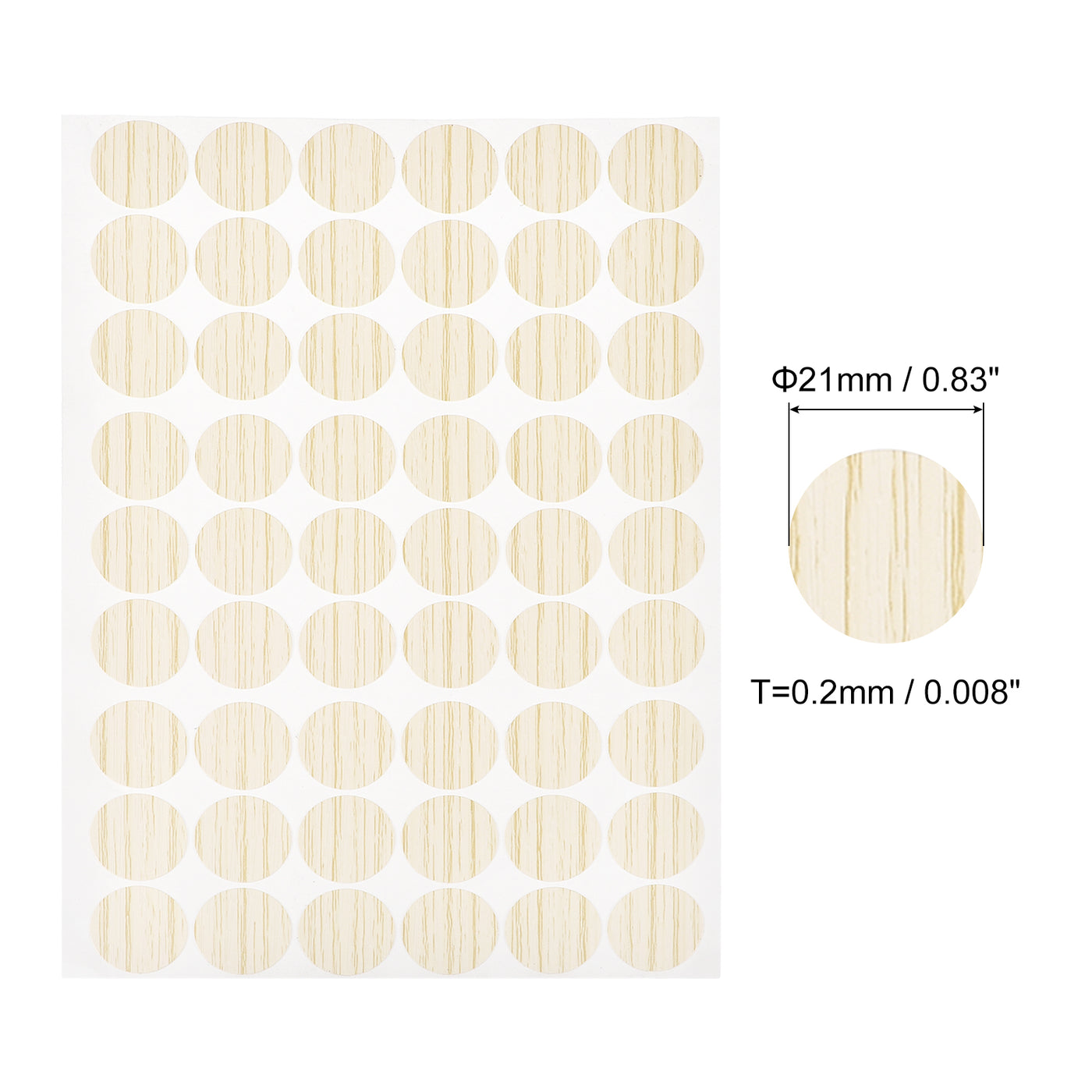 uxcell Uxcell 5 Sheet/270Pcs 21mm Dia PVC Self Adhesive Screw Hole Cover Stickers, Light Khaki