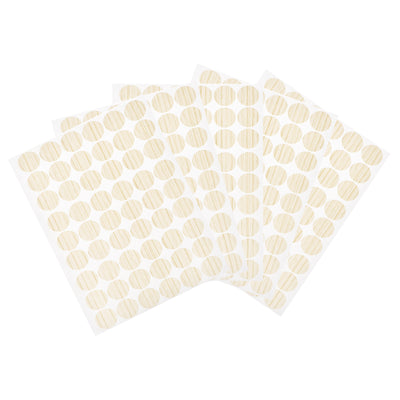 Harfington Uxcell 5 Sheet/270Pcs 21mm Dia PVC Self Adhesive Screw Hole Cover Stickers, Light Khaki