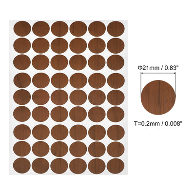 Harfington Uxcell 12 Sheet/648Pcs 21mm Dia PVC Self Adhesive Screw Hole Cover Stickers, Brown