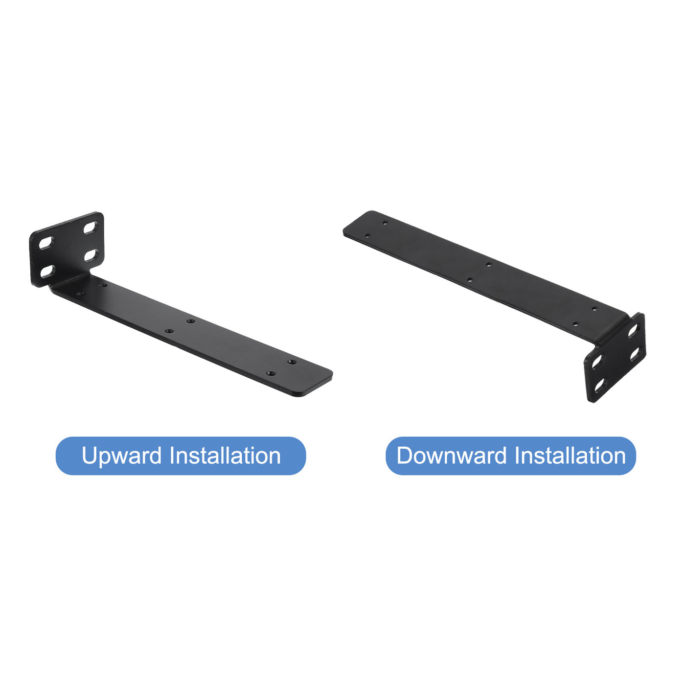 uxcell Uxcell Regalhalterungen, 2 Stück 63 x 295 mm - Regalhalterungen aus kaltgewalztem Stahl mit Schrauben, industrielle L-Halterungen für Holzregale Tischbank (Schwarz)