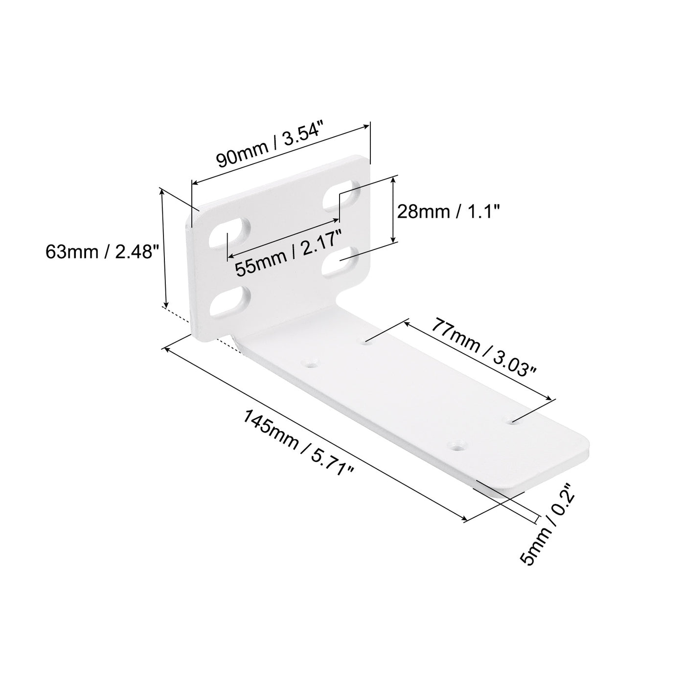 uxcell Uxcell Regalhalterungen, 2 Stück 63 x 145 mm - Regalhalterungen aus kaltgewalztem Stahl mit Schrauben, industrielle L-Halterungen für Holzregale Tischbank (Weiß)