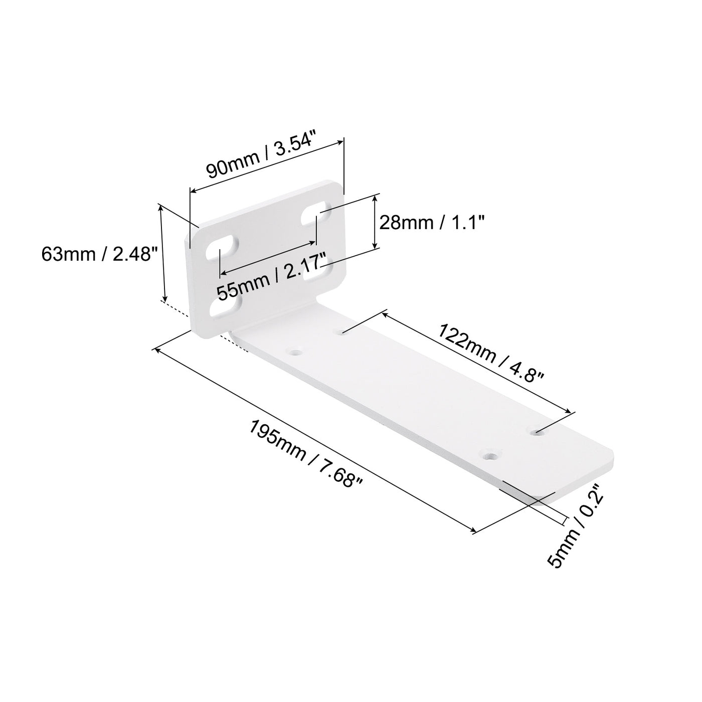 uxcell Uxcell Regalhalterungen, 2 Stück 63 x 195 mm - Regalhalterungen aus kaltgewalztem Stahl mit Schrauben, industrielle L-Halterungen für Holzregale Tischbank (Weiß)