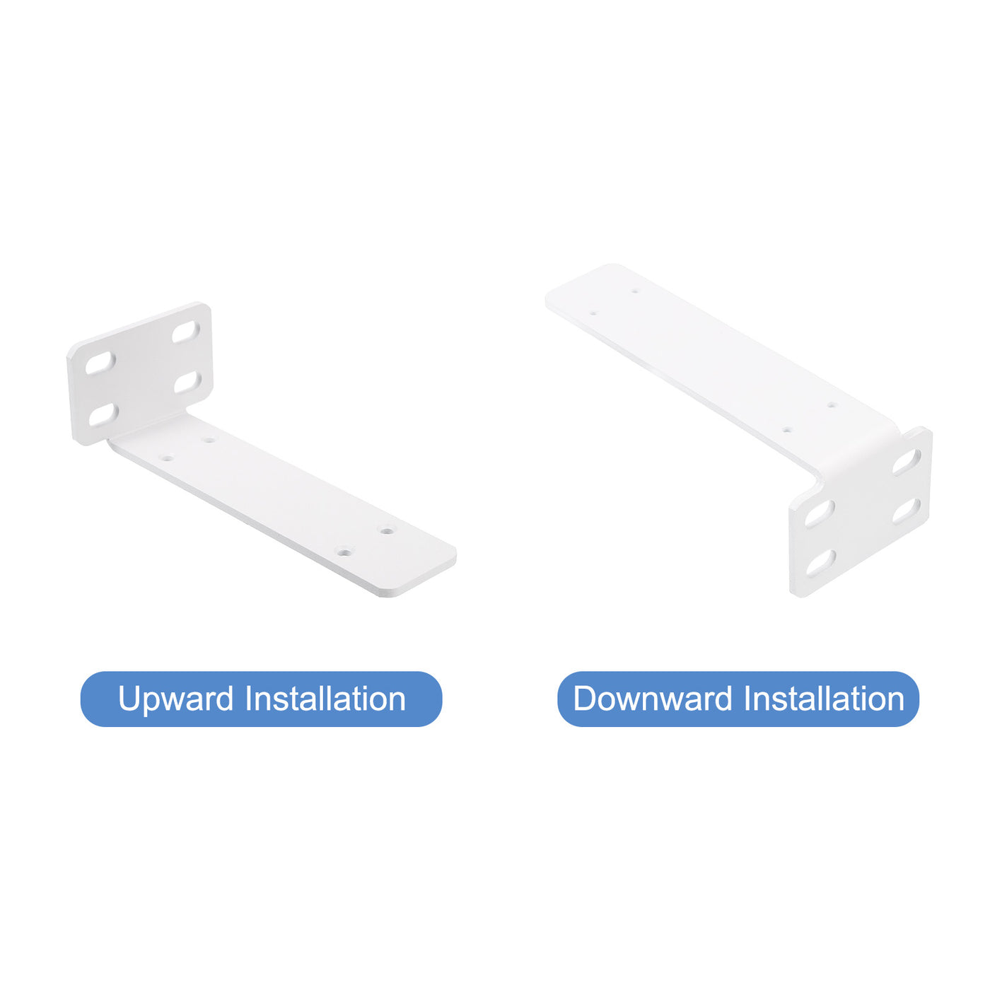 uxcell Uxcell Shelf Brackets, 2Pcs 63 x 195 mm - Cold Rolled Steel Floating Shelves Brackets with Screws, Industrial L Brackets for Wood Shelves Table Bench (White)