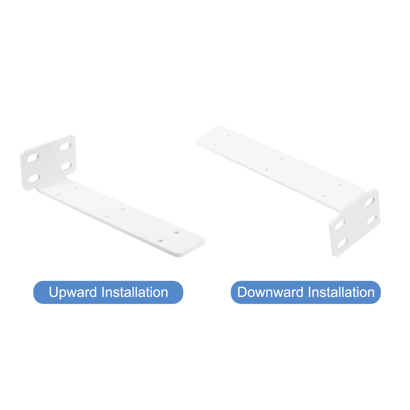 uxcell Uxcell Shelf Brackets, 2Pcs 63 x 245 mm - Cold Rolled Steel Floating Shelves Brackets with Screws, Industrial L Brackets for Wood Shelves Table Bench (White)