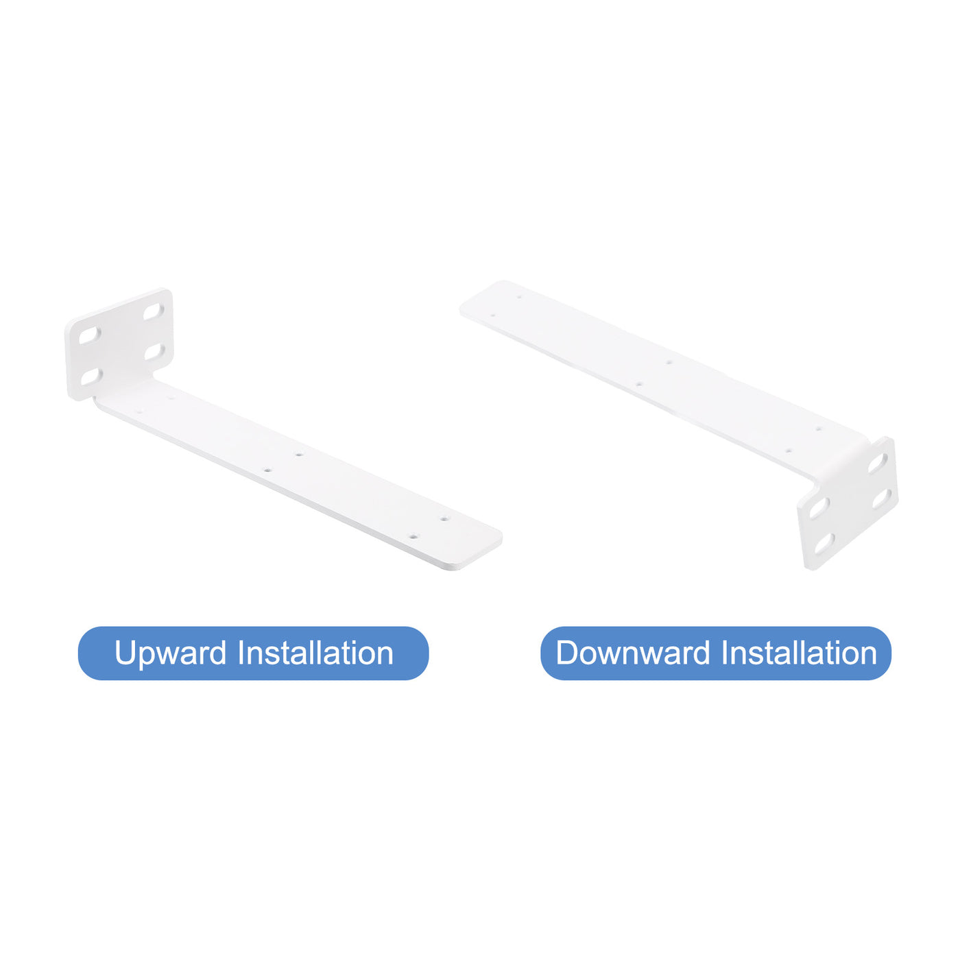 uxcell Uxcell Regalhalterungen, 2 Stück 63 x 295 mm - Regalhalterungen aus kaltgewalztem Stahl mit Schrauben, industrielle L-Halterungen für Holzregale Tischbank (Weiß)