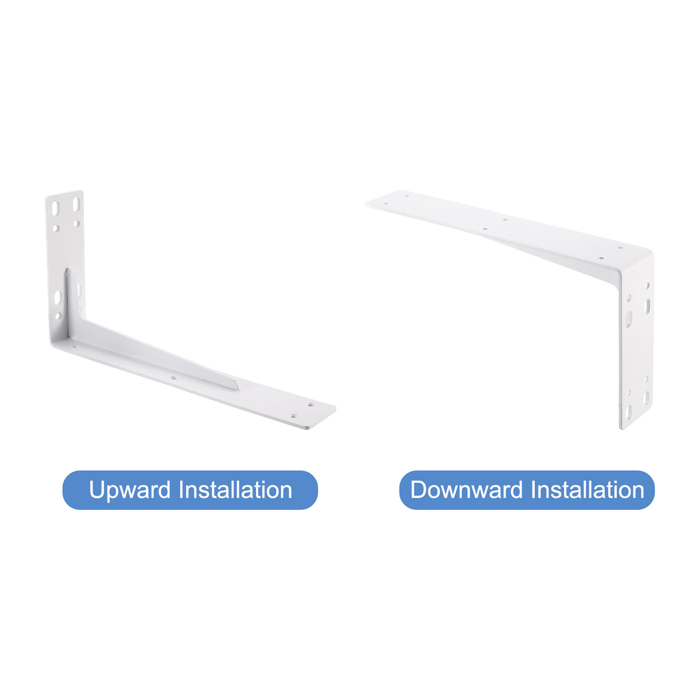 uxcell Uxcell Shelf Brackets, 2Pcs 150x295mm - Cold Rolled Steel Floating Shelves Brackets with Screws, Industrial L Brackets for Wood Shelves Table Bench (White)