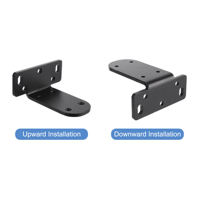 Harfington Uxcell Shelf Brackets, 2Pcs 45 x 95 mm - Cold Rolled Steel Floating Shelves Brackets with Screws, Industrial L Brackets for Wood Shelves Table Bench (Black)