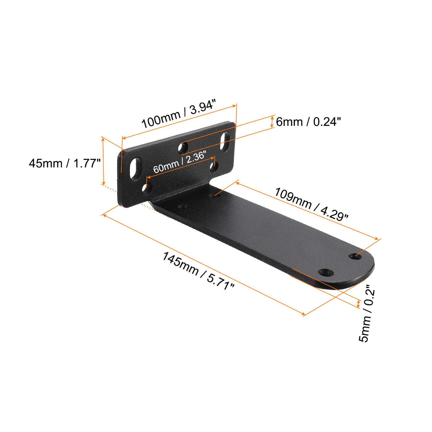 uxcell Uxcell Regalhalterungen, 2 Stück 45 x 145 mm - Regalhalterungen aus kaltgewalztem Stahl mit Schrauben, industrielle L-Halterungen für Holzregale Tischbank (Schwarz)